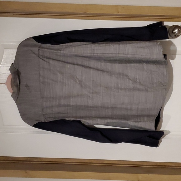 Philip lim Grey and navy blue color block long sleeve button up shirt - Picture 4 of 4